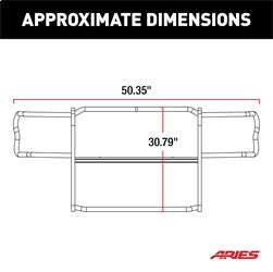 ARIES 1050 - 1-1/2-Inch Black Steel Grille Guard, No-Drill, Select Jeep Wrangler