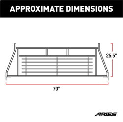 ARIES 111002 - Classic Black Steel Headache Rack, Select Ford F-150