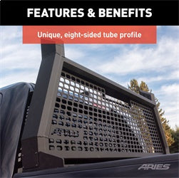 ARIES 1110102 - AdvantEDGE Black Aluminum Headache Rack, Select Ford F-150