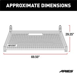 ARIES 1110104 - AdvantEDGE Black Aluminum Headache Rack, Select Chevrolet Silverado, GMC Sierra