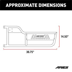 ARIES 1500100 - Black Aluminum Jeep Wrangler TJ Tube Half Doors