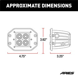 ARIES 1501250 - 2 Square Flush-Mount LED Lights (2,200 Lumens)