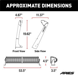 ARIES 1501303 - Jeep TJ Roof Light and Brackets