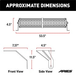 ARIES 1501306 - Jeep Wrangler JL, Gladiator Windshield Light Bar and Brackets