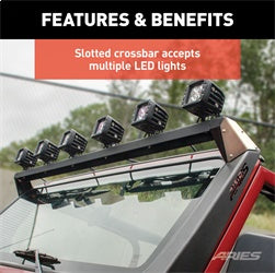 ARIES 15916 - Jeep TJ Roof Light Mounting Brackets & Crossbar