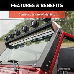 ARIES 15916 - Jeep TJ Roof Light Mounting Brackets & Crossbar