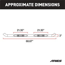 ARIES 203025-2 - 3 Round Polished Stainless Side Bars, Select Ford F-250, F-350 Super Duty