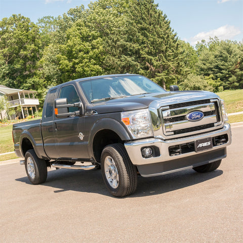 ARIES 203025-2 - 3 Round Polished Stainless Side Bars, Select Ford F-250, F-350 Super Duty