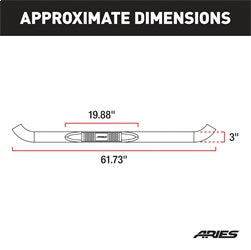 ARIES 203035-2 - 3 Round Polished Stainless Side Bars, Select Ford Ranger