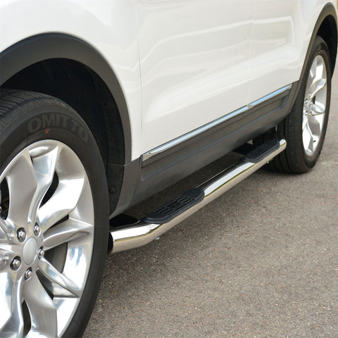 ARIES 203041-2 - 3 Round Polished Stainless Side Bars, Select Ford Explorer