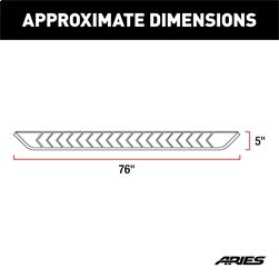 ARIES 2051004 - AeroTread 5 x 76 Polish Stainless Running Boards, Select Cadillac, Chevy, GMC