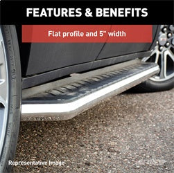 ARIES 2051004 - AeroTread 5 x 76 Polish Stainless Running Boards, Select Cadillac, Chevy, GMC