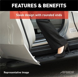 ARIES 2051967 - AeroTread 5 x 67 Black Stainless Running Boards (No Brackets)