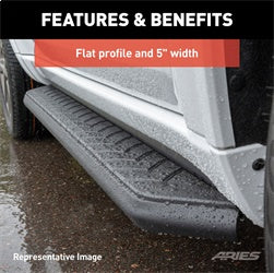 ARIES 2051967 - AeroTread 5 x 67 Black Stainless Running Boards (No Brackets)