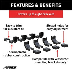 ARIES 2055180 - VersaTrac Running Board Bracket Covers, 8-Pack