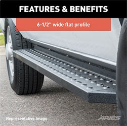 ARIES 2055513 - RidgeStep 6-1/2 x 53 Steel Running Boards, Select Dodge, Ram 1500, 2500, 3500