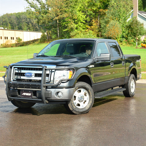 ARIES 2055518 - RidgeStep 6-1/2 x 91 Black Steel Running Boards, Select Ford F-150