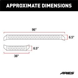 ARIES 2055534 - RidgeStep 6-1/2 x 96", 36 Steel Running Boards, Select Sprinter 2500, 3500