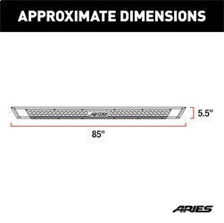 ARIES 2055985 - AdvantEDGE 5-1/2 x 85 Black Aluminum Side Bars (No Brackets)