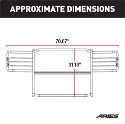 ARIES 2058 - 1-1/2-Inch Black Steel Grille Guard, No-Drill, Select Toyota 4Runner