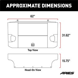 ARIES 2070475 - Black Aluminum Security Cargo Lid, Select Jeep JK Unlimited