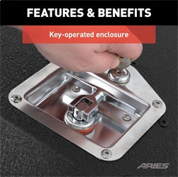 ARIES 2070475 - Black Aluminum Security Cargo Lid, Select Jeep JK Unlimited