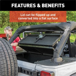 ARIES 2070475 - Black Aluminum Security Cargo Lid, Select Jeep JK Unlimited