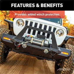 ARIES 2081100 - TrailChaser Black Steel Front Jeep Bumper Angular Brush Guard Only