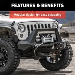 ARIES 2081206 - TrailChaser Jeep Wrangler, Gladiator Steel Front Bumper Corners