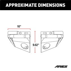 ARIES 2081220 - TrailChaser Jeep Wrangler JK Steel Rear Bumper Corners