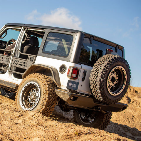 ARIES 2081222 - TrailChaser Jeep Wrangler Steel Rear Bumper Corners with LEDs