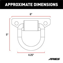 ARIES 2081300 - Bolt-On Anti-Rattle D-Rings (9,000 lbs, 2-Pack)