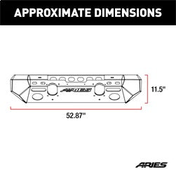 ARIES 2082048 - TrailChaser Jeep Wrangler JK Steel Front Bumper (Option 6)