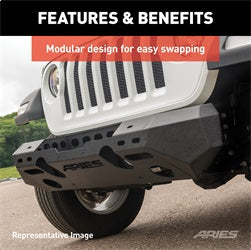 ARIES 2082048 - TrailChaser Jeep Wrangler JK Steel Front Bumper (Option 6)