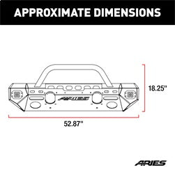 ARIES 2082056 - TrailChaser Jeep Wrangler JK Steel Front Bumper (Option 3)