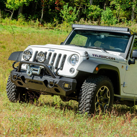 ARIES 2082056 - TrailChaser Jeep Wrangler JK Steel Front Bumper (Option 3)