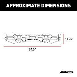 ARIES 2082072 - TrailChaser Jeep Wrangler JL, Gladiator Steel Front Bumper (Option 7)