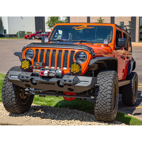 ARIES 2082073 - TrailChaser Jeep Wrangler JL Front Bumper with Fender Flares (Option 7)