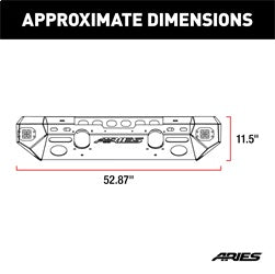 ARIES 2082075 - TrailChaser Jeep Wrangler JL, Gladiator Aluminum Front Bumper (Option 5)