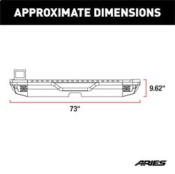 ARIES 2082083 - TrailChaser Jeep Wrangler JL Aluminum Rear Bumper with LED Lights