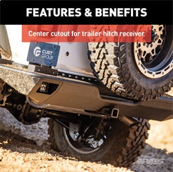 ARIES 2082083 - TrailChaser Jeep Wrangler JL Aluminum Rear Bumper with LED Lights