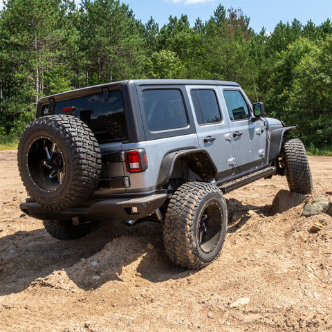 ARIES 2082083 - TrailChaser Jeep Wrangler JL Aluminum Rear Bumper with LED Lights