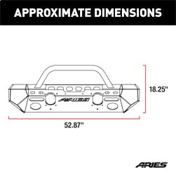 ARIES 2082092 - TrailChaser Jeep Wrangler JL, Gladiator Aluminum Front Bumper (Option 4)