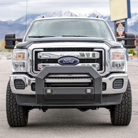 ARIES 2163103 - AdvantEDGE 5-1/2 Black Aluminum Bull Bar with Lights, Select Ford Super Duty