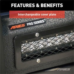 ARIES 2170012 - Pro Series Black Steel Grille Guard with Light Bar, Select Ford F-150