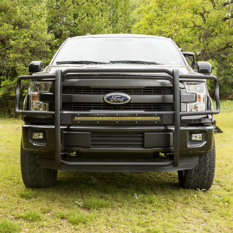 ARIES 2170012 - Pro Series Black Steel Grille Guard with Light Bar, Select Ford F-150