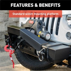 ARIES 2186000 - TrailCrusher Jeep Wrangler JK Steel Front Bumper with Brush Guard, 12.5K