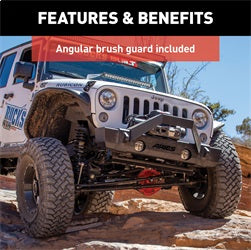 ARIES 2186000 - TrailCrusher Jeep Wrangler JK Steel Front Bumper with Brush Guard, 12.5K