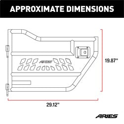 ARIES 2500200 - Black Aluminum Rear Jeep Wrangler JL, Gladiator Tube Half Doors