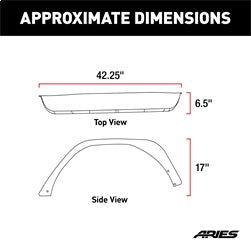 ARIES 2500203 - Black Aluminum Rear Jeep Wrangler JL Fender Flares